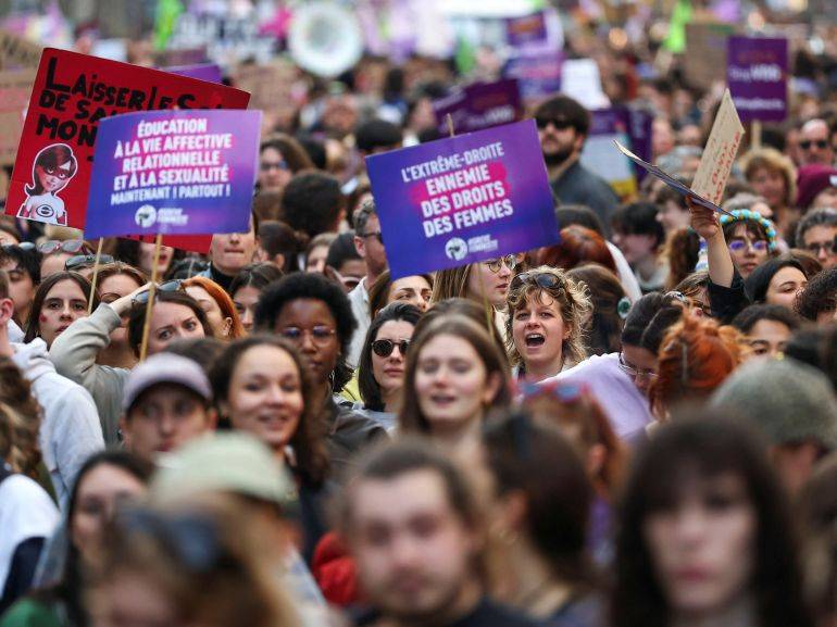 International Women's Rights Rally: Women March Worldwide to Demand End to Violence and Inequality 